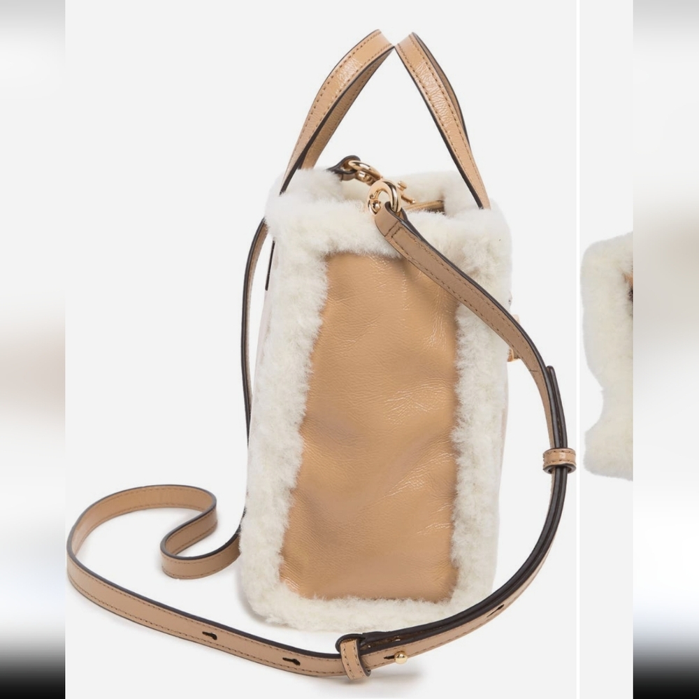 Marc Jacobs Mini Grind Faux Fur Trimmed Leather Tote Bag NWOT - Picture 4 of 5